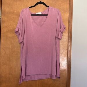 Zenana side slit dusty rose top. Size 2XL